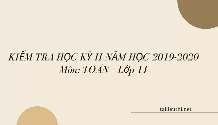 KIỂM TRA HỌC KỲ II NĂM HỌC 2019-2020 Môn: TOÁN – Lớp 11(hay,chi tiết )