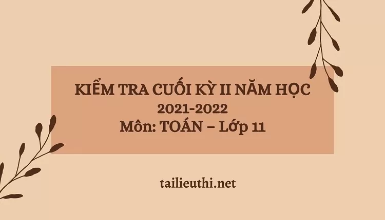 KIỂM TRA CUỐI KỲ II NĂM HỌC 2021-2022 Môn: TOÁN – Lớp 11(chi tiết )