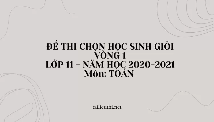 ĐỀ THI CHỌN HỌC SINH GIỎI VÒNG 1 LỚP 11 - NĂM HỌC 2020-2021 Môn: TOÁN (hay)