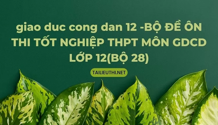 BỘ ĐỀ ÔN THI TỐT NGHIỆP THPT MÔN GDCD LỚP 12(BỘ 28)