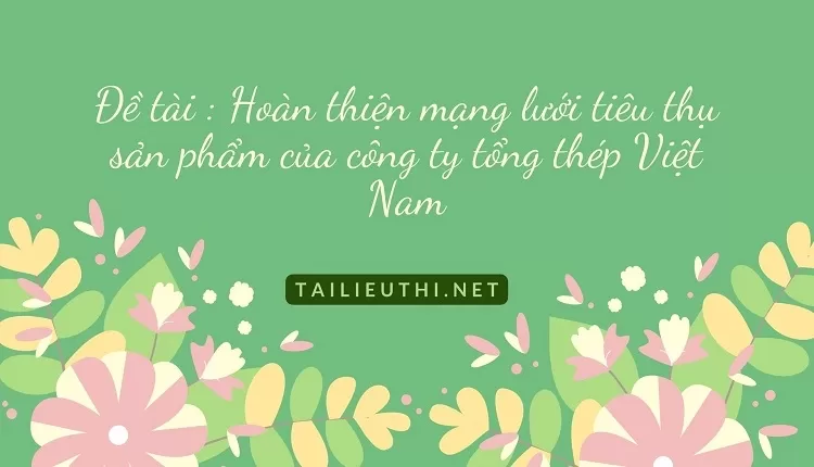 Hoàn thiện mạng lưới tiêu thụ sản phẩm