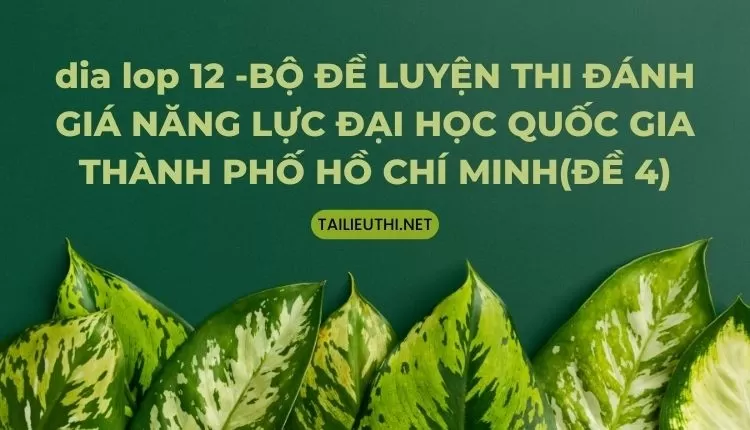 BỘ ĐỀ LUYỆN THI ĐÁNH GIÁ NĂNG LỰC ĐẠI HỌC QUỐC GIA THÀNH PHỐ HỒ CHÍ MINH(ĐỀ 4)