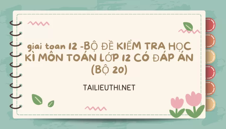 BỘ ĐỀ KIỂM TRA HỌC KÌ MÔN TOÁN LỚP 12 CÓ ĐÁP ÁN (BỘ 20)