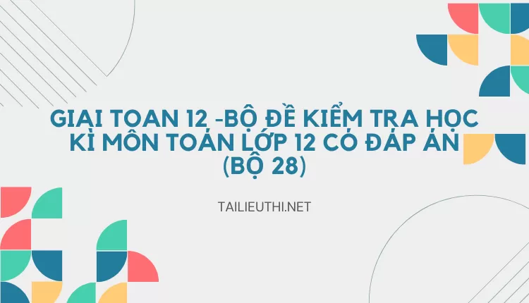 BỘ ĐỀ KIỂM TRA HỌC KÌ MÔN TOÁN LỚP 12 CÓ ĐÁP ÁN (BỘ 28)