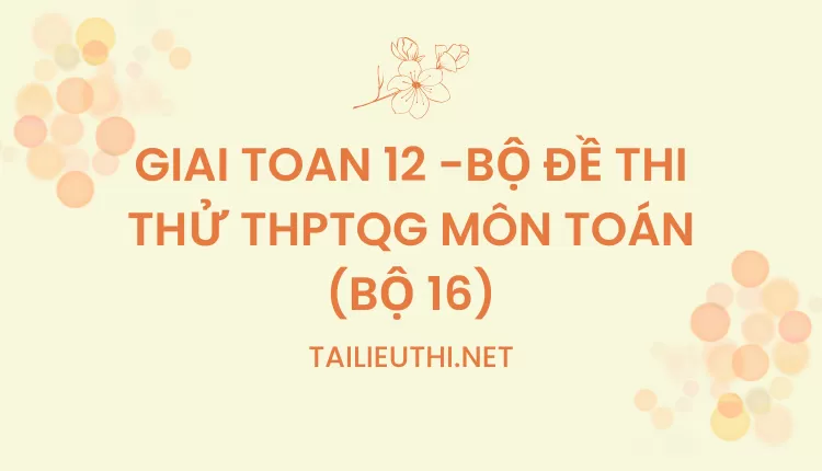 BỘ ĐỀ THI THỬ THPTQG MÔN TOÁN (BỘ 16)