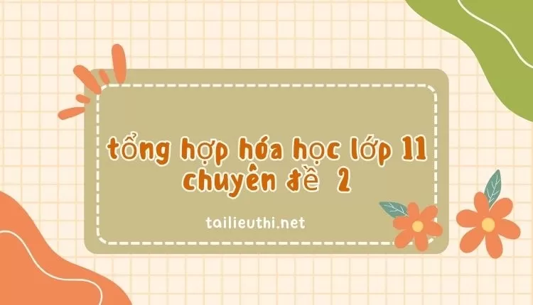 tổng hợp hóa học lớp 11 chuyên đề 2 (đa dạng và chi tiết ) ...