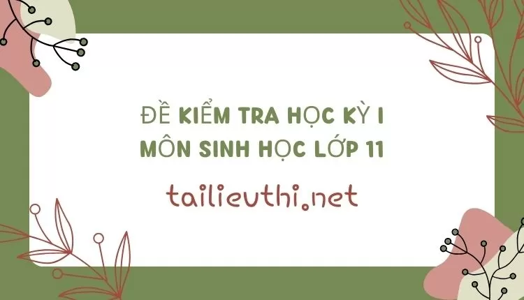 10+ ĐỀ  KIỂM TRA HỌC KỲ I MÔN SINH HỌC LỚP 11 ( hay và chi tiết nhất )...