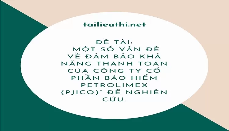 thanh toán của công ty cổ phần bảo hiểm Petrolimex (PJICO)” để nghiên cứu...