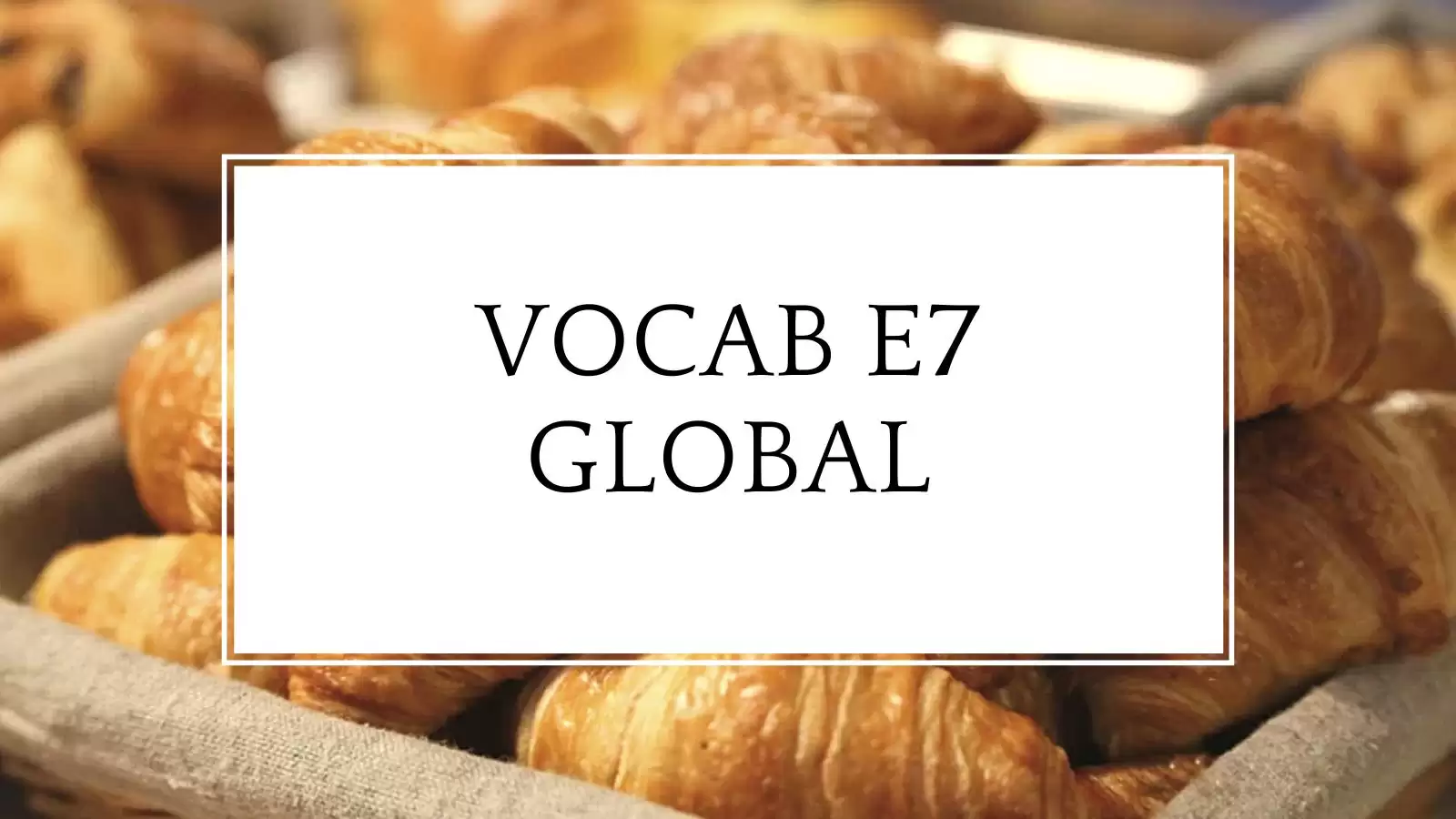 Vocab E6 Global