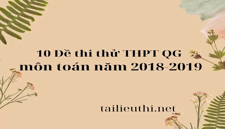 10 Đề thi thử THPT QG môn toán 2018-2019