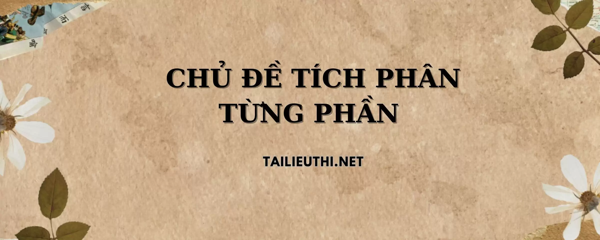 CHỦ ĐỀ TÍCH PHÂN TỪNG PHẦN