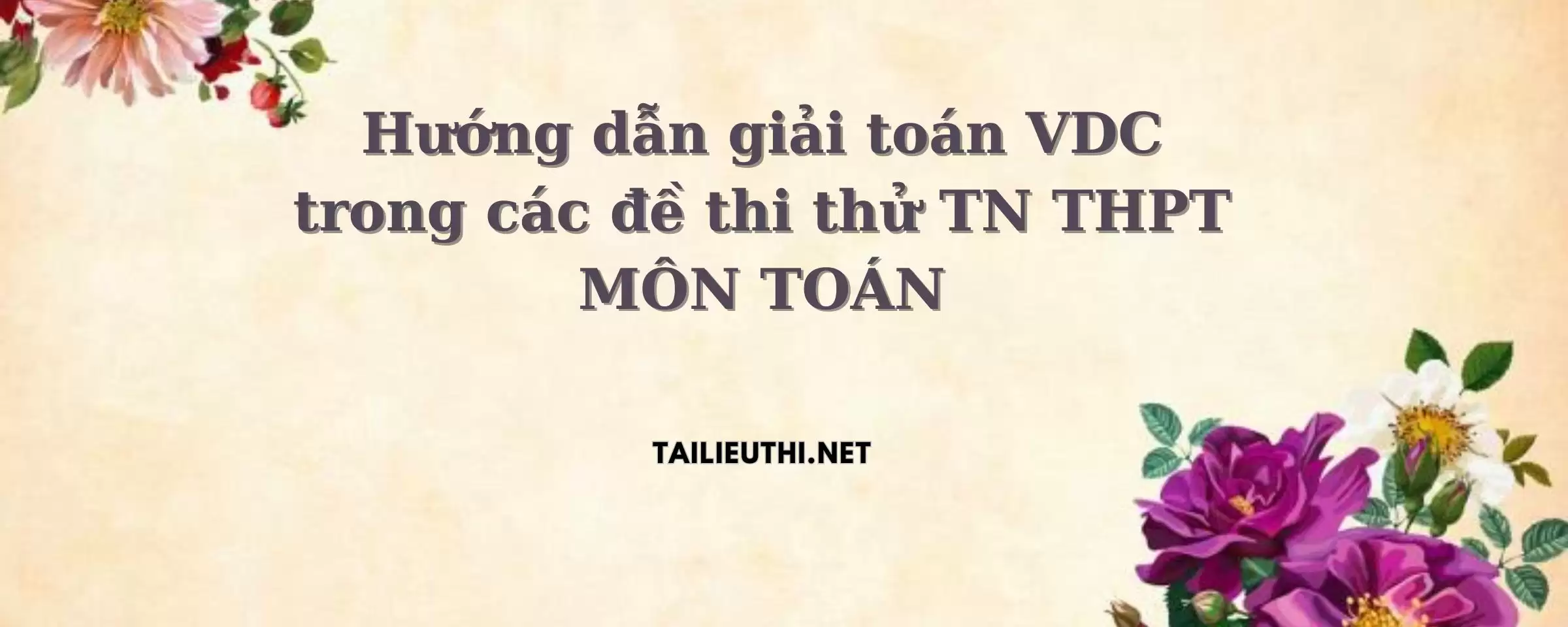 Hướng dẫn giải toán VDC trong các đề thi thử TN THPT