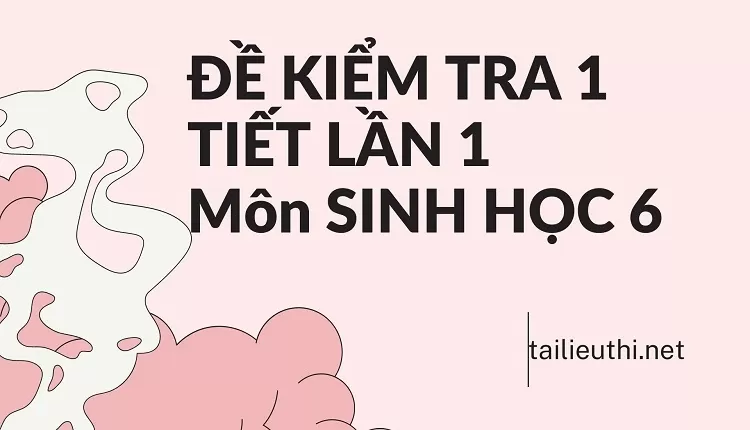 ĐỀ  KIỂM TRA 1 TIẾT LẦN 1 Môn SINH HỌC 6