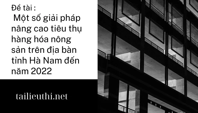 tiêu thụ hàng hóa nông sản trên địa bàn tỉnh Hà Nam đến năm 2022