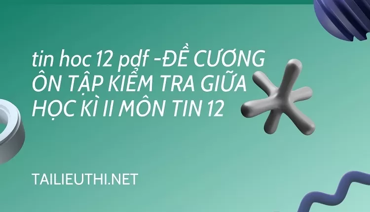 ĐỀ CƯƠNG ÔN TẬP KIỂM TRA GIỮA HỌC KÌ II MÔN TIN 12