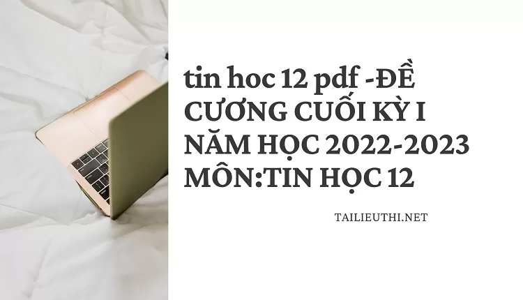 ĐỀ CƯƠNG CUỐI KỲ I NĂM HỌC 2022-2023 MÔN:TIN HỌC 12.