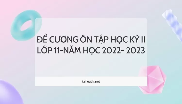 ĐỀ CƯƠNG ÔN TẬP HỌC KỲ II LỚP 11-NĂM HỌC 2022- 2023