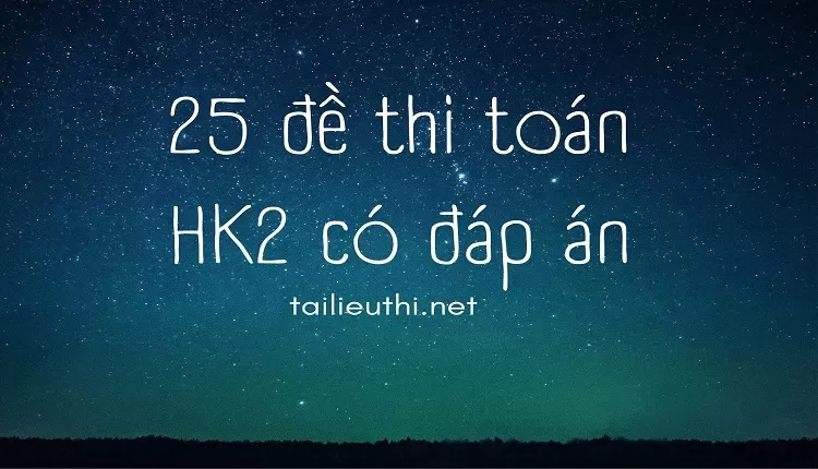 25 đề thi toán HK2 có đáp án