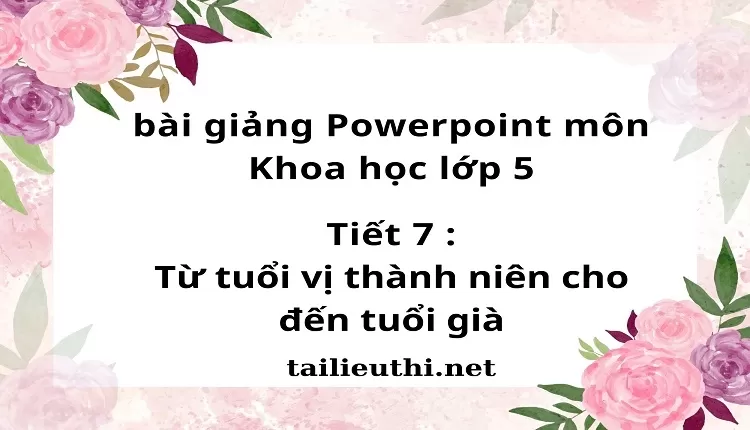 Tiết 7 :Từ tuổi vị thành niên cho đến tuổi già