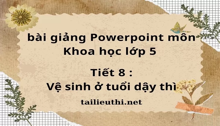 Tiết 8 :Vệ sinh ở tuổi dậy thì