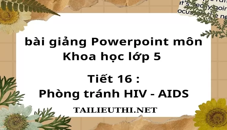 Tiết 16 :Phòng tránh HIV - AIDS