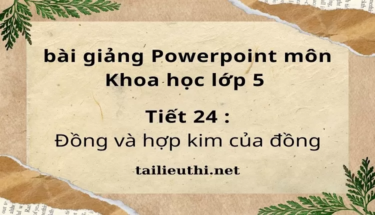 Tiết 24 :Đồng và hợp kim của đồng