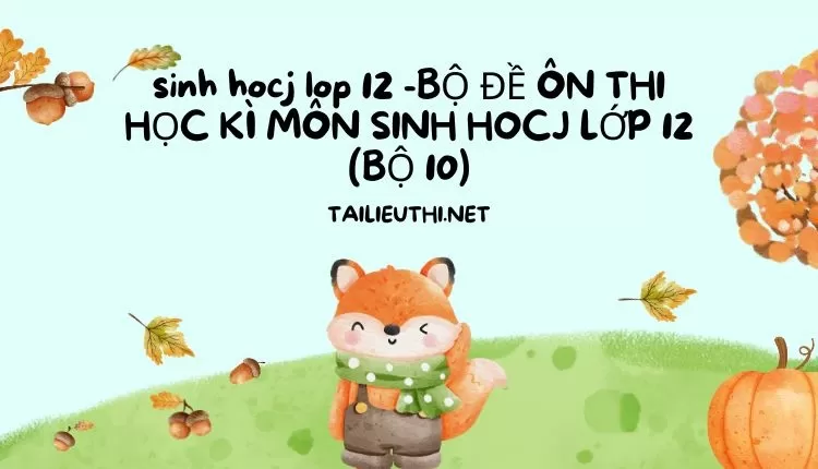 BỘ ĐỀ ÔN THI HỌC KÌ MÔN SINH HOCJ LỚP 12 (BỘ 10)