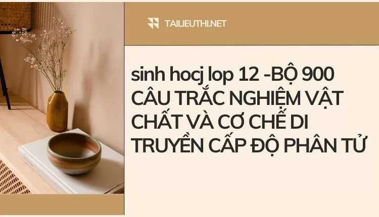 BỘ 900 CÂU TRẮC NGHIỆM VẬT CHẤT VÀ CƠ CHẾ DI TRUYỀN CẤP ĐỘ PHÂN TỬ