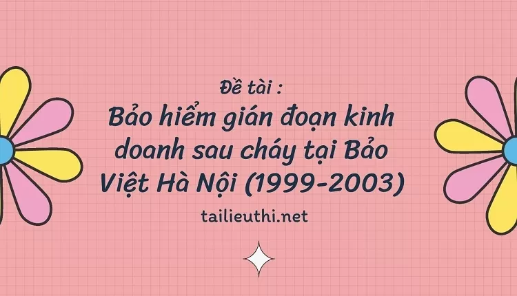 Bảo hiểm gián đoạn kinh doanh sau cháy tại Bảo Việt Hà Nội (1999-2003)......