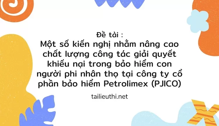 bảo hiểm con người phi nhân thọ tại công ty cổ phần bảo hiểm Petrolimex (PJICO)..