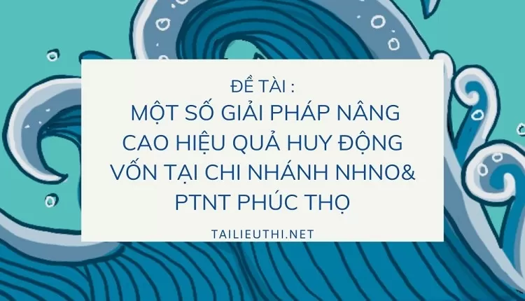 Một số giải pháp nâng cao hiệu quả huy động vốn tại chi nhánh NHNo& PTNT Phúc Thọ..