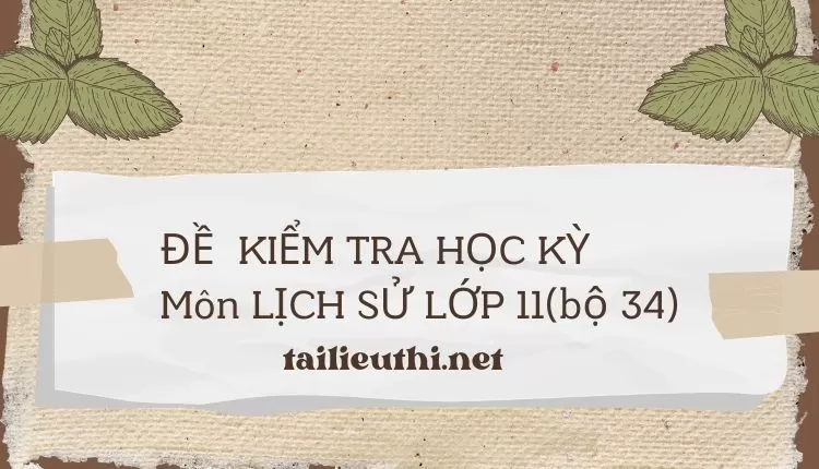 ĐỀ  KIỂM TRA HỌC KỲ  Môn LỊCH SỬ LỚP 11(bộ 34) ( đa dạng và chi tiết )...