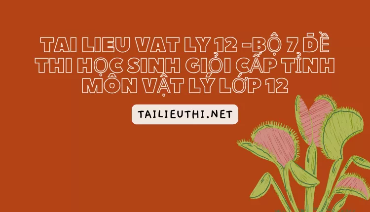 BỘ 7 ĐỀ THI HỌC SINH GIỎI CẤP TỈNH MÔN VẬT LÝ LỚP 12