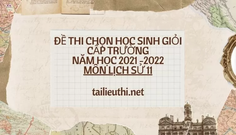 ĐỀ THI CHỌN HỌC SINH GIỎI CẤP TRƯỜNG NĂM HỌC 2021 -2022 MÔN LỊCH SỬ 11