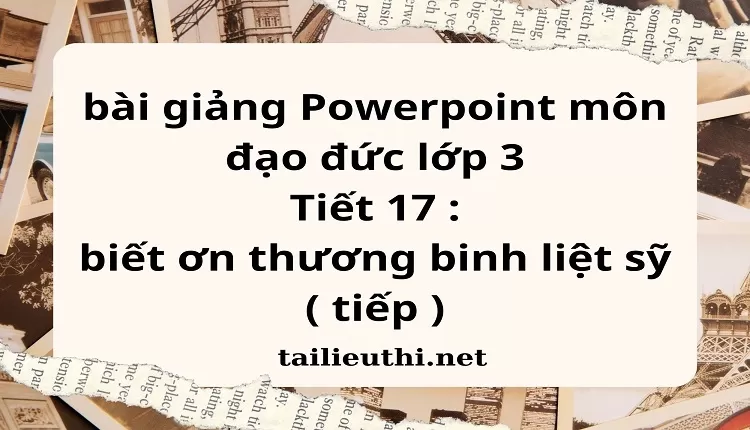 Tiết 17 : biết ơn thương binh liệt sỹ ( tiếp )