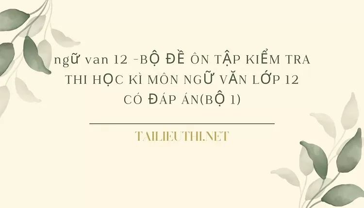 BỘ ĐỀ ÔN TẬP KIỂM TRA THI HỌC KÌ MÔN NGỮ VĂN LỚP 12 CÓ ĐÁP ÁN(BỘ 1)