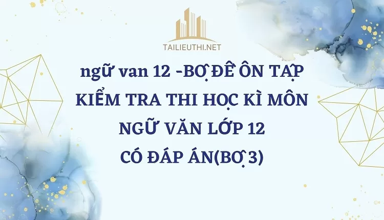 BỘ ĐỀ ÔN TẬP KIỂM TRA THI HỌC KÌ MÔN NGỮ VĂN LỚP 12 CÓ ĐÁP ÁN(BỘ 3)