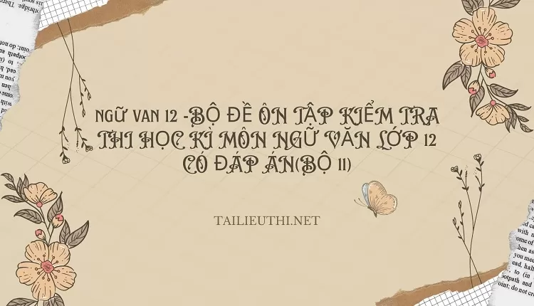 BỘ ĐỀ ÔN TẬP KIỂM TRA THI HỌC KÌ MÔN NGỮ VĂN LỚP 12 CÓ ĐÁP ÁN(BỘ 11)