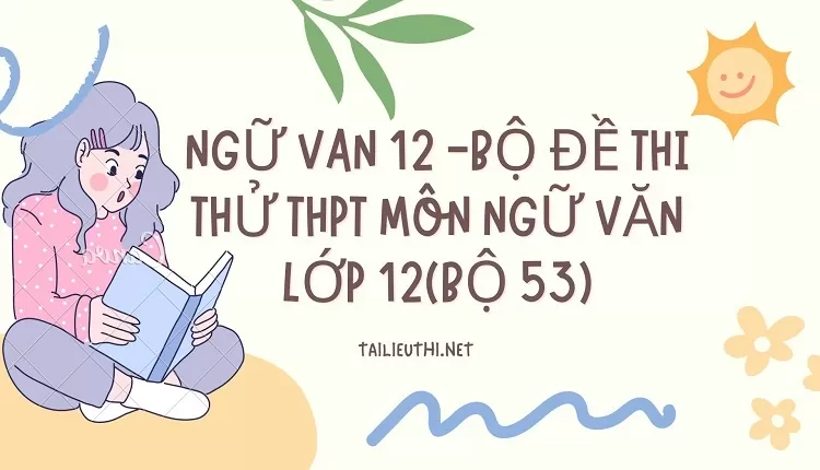 BỘ ĐỀ THI THỬ THPT MÔN NGỮ VĂN LỚP 12(BỘ 53)