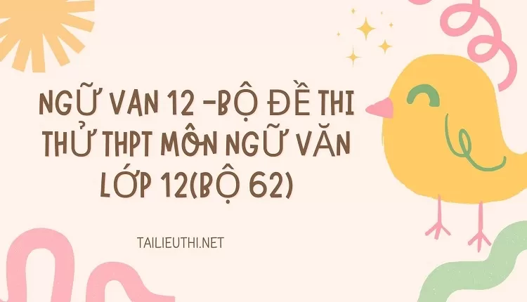 BỘ ĐỀ THI THỬ THPT MÔN NGỮ VĂN LỚP 12(BỘ 62)