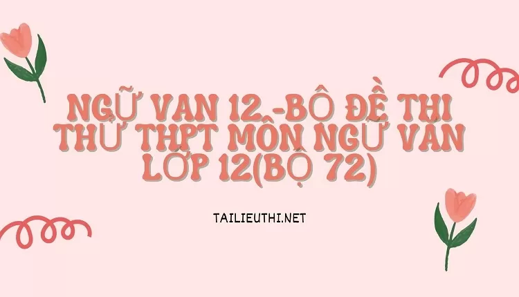 BỘ ĐỀ THI THỬ THPT MÔN NGỮ VĂN LỚP 12(BỘ 72)