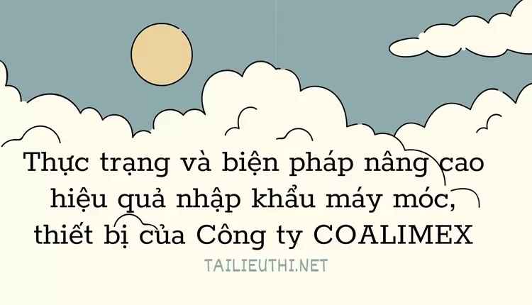 Thực trạng và biện pháp nâng cao hiệu quả nhập khẩu máy móc, thiết bị của Công ty COALIMEX