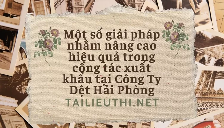 Một số giải pháp nhằm nâng cao hiệu quả trong công tác xuất khẩu tại Công Ty Dệt Hải Phòng