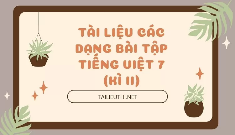 TÀI LIỆU CÁC DẠNG BÀI TẬP TIẾNG VIỆT 7 (Kì II)