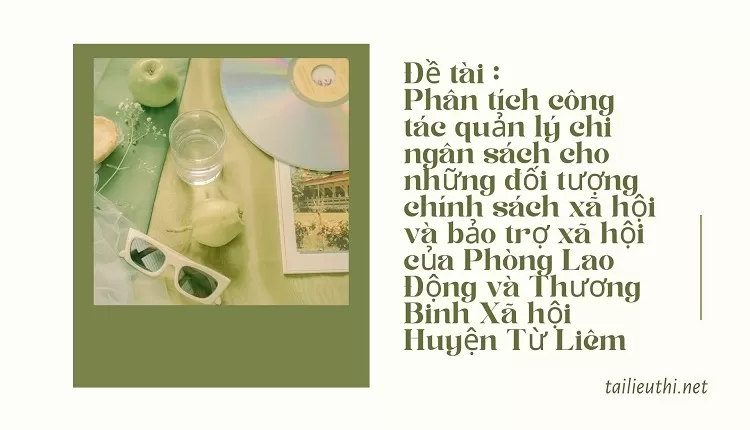 Phân tích công tác quản lý chi ngân sách cho những đối tượng chính sách xã hội ....