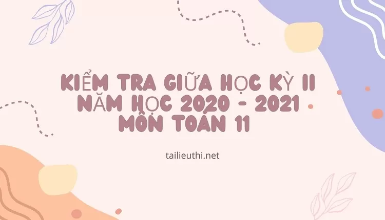 KIỂM TRA GIỮA HỌC KỲ II NĂM HỌC 2020 - 2021 MÔN Toán 11 (chi tiết, đầy đủ)