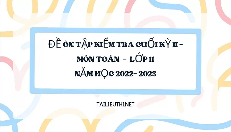 ĐỀ ÔN TẬP KIỂM TRA CUỐI KỲ II – MÔN TOÁN  –  LỚP 11 NĂM HỌC 2022– 2023