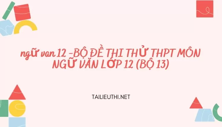 BỘ ĐỀ THI THỬ THPT MÔN NGỮ VĂN LỚP 12 (BỘ 13)