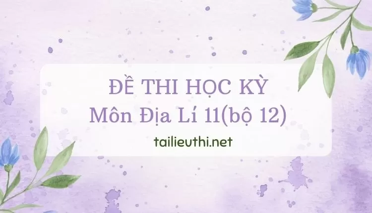 ĐỀ THI HỌC KỲ  Môn Địa Lí 11(bộ 12) ( đa dạng và chi tiết )...