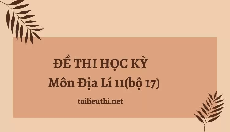 ĐỀ THI HỌC KỲ  Môn Địa Lí 11(bộ 17) ( đa dạng và chi tiết )...